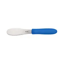 product of CAC China SPSP-4BL Spreader, 3-7/8", Stainless Steel, Serrated Plastic Handle, Blue