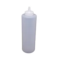 product of CAC China SQBT-24C - 24 oz Squeeze Bottle, White Leak-Proof Cap, Single Tip, BPA-Free - 6/Pack