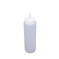 product of CAC China SQBT-8C Clear Plastic 8 Oz Squeeze Bottle with Leak-Proof White Cap, Single Tip - 6/Pack