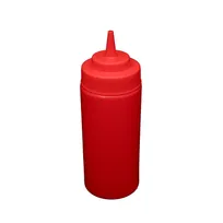 product of CAC China SQBT-W-16R - 16 Oz Red Squeeze Bottle, Wide-Mouth Tip, Leak-Proof Cap, BPA-Free, 6/Pack