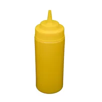 product of CAC China SQBT-W-16Y - 16 Oz Yellow Squeeze Bottle, Wide-Mouth Tip, BPA-Free, 6/Pack