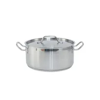 product of CAC China SSBZ-8 Brazier Pan, 8 qt 11" x 5-1/8" Stainless Steel, Induction Ready, With Lid - Set