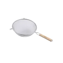 product of CAC China SSTR-11S Mesh Strainer, 11" Dia., Single Layer Stainless Steel Mesh, Wood Handle