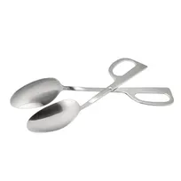 product of CAC China STG2-10D Scissor Tongs, 10" Double Spoon, 18/8 Stainless Steel
