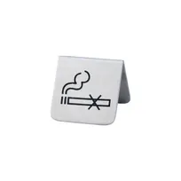 product of CAC China STNS-32 Table Tent Sign, 2-1/2" x 2"H, Stainless Steel, No Smoking Symbol