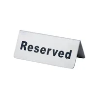 product of CAC China STRV-52 Table Tent Sign, 4-3/4" x 2"H Reserved Message, Stainless Steel Menu Holder