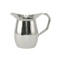 product of CAC China SWPB-3 Metal Pitcher, 3 Qt (96-128 Oz) Bell-Shaped Stainless Steel Pitcher with Handle