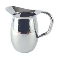 product of CAC China SWPH-2G Metal Pitcher, 2 Qt 64 Oz Bell-Shaped Stainless Steel with Finish Ice Guard