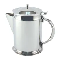 product of CAC China SWPT-64L Metal Pitcher, 2 Qt (64 Oz) Steel Server with Base, Hinged Lid and Handle