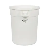 product of CAC China TCNC-20W Commercial Round Trash Can, 20-29 Gal, 23" H x 22" D, White Plastic, No Lid
