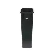 product of CAC China TCSL-23BK - 23 Gallon Slim Trash Can, 29" H x 20" W, Black Plastic, No Lid, Janitorial Use