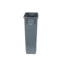 product of CAC China TCSL-23GY - 23 Gallon Slim Rectangle Trash Can, 29" Height, 20" Width, Gray Plastic, No Lid