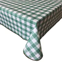 product of CAC China TCVG-9052G Throw Table Cover, 90" x 52", Vinyl Gingham, Water & Tear Resistant