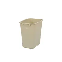 product of CAC China TCWB-28BG - 28 Qt (7 Gal) Trash Can, Beige Plastic, 15" Length, No Lid, Rectangle Design