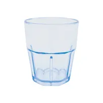 product of CAC China TMLH-9 Tropical 9 oz Plastic Tumbler, Fluted SAN, Blue Tint, Dishwasher Safe - 1 Dozen