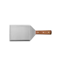 product of CAC China TNRW-BV65 Stainless Steel Turner, 6" Blade, Beveled Edge, Wooden Handle