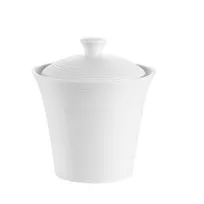product of CAC China TST-HSP - 4" Dia. x 3-1/2" Porcelain Sugar Bowl with Lid, White, Dishwasher Safe - 1 Dozen