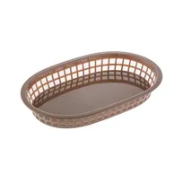 product of CAC China TTFB-10BN Fast Food Basket, 10" Oblong Polypropylene, Brown, 1 Dozen