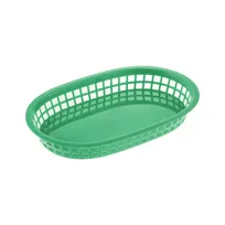 product of CAC China TTFB-10GN Fast Food Basket, 10" Oblong Polypropylene, Green - 1 Dozen