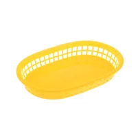 product of CAC China TTFB-10YL Fast Food Basket, 10" Oblong Polypropylene Tray, Yellow Color - 1 Dozen