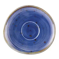 product of CAC China TUS-2-BLU Tucson Saucer, 6.25" x 5.88" Porcelain, Night Blue, Safe - 1 Dozen