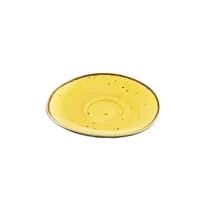 product of CAC China TUS-2-SFL Tucson Saucer 6-1/4" x 5-3/4" Porcelain Sunflower Glaze, Dishwasher Safe - 1 Dozen