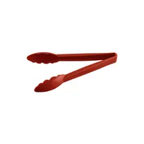 product of CAC China UTKU-9R Utility Tongs - 9" Length, Red Plastic, Non-Coated Handle, 3-9" Grip Range
