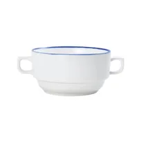 product of Mikasa 5305732 Bistro Cream Soup Cup, 11.2 oz., 4.3", Pin Blue, Porcelain