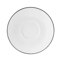 product of Mikasa 5305865 China Bistro Saucer, 6.29" Diameter, Elegant Pin Black Porcelain for Dinnerware Sets