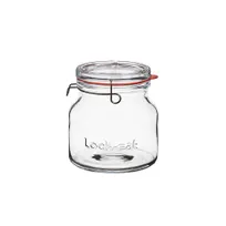 product of Steelite LB1216201 Glass Storage Jar, 50.75 oz (5.75" x 6.325"), Lock Eat Lid, Soda Lime Glass - 6/Case