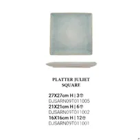 product of Ariane Porcelain DJSARN09T011001 Square Platter, 6 2/7" x 6 2/7", Paros Aqua Porcelain - 12/Case
