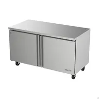 product of Asber AUTR 60 P 60" 2-Door Undercounter Refrigerator, Stainless Steel, Front Breathing