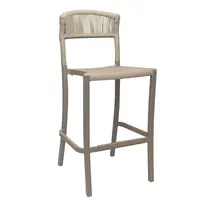 product of Grosfillex UT827181 Tahoe Bar-Height Barstool with Rope Weave Design, Blonde/French Taupe