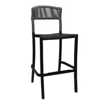 product of Grosfillex UT872017 Tahoe Bar-Height Barstool with Rope Weave Design, Heather Gray/Black