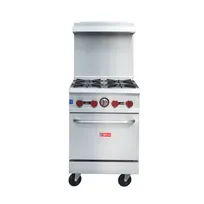product of Westlake RGR24 Gas 24" Commercial 4 Burner Gas Range with Oven, Natural Gas, 2 Oven Racks