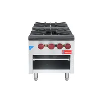 product of Westlake SP-2M 18" Countertop 2 Burner Gas Stock Pot Range, Heavy Duty Cast Iron Grate