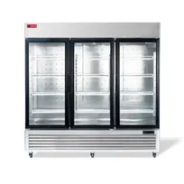 product of Westlake WK-82FG - 72 cu ft Glass Door Freezer, 82" Wide, Stainless Steel, 3-Section, Temp Control