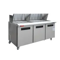 product of Westlake WKSR-72BM 72" 3-Door Sandwich and Salad Prep Table, 30 Pans Capacity, 33-41°F, R290