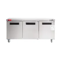 product of Westlake WKTR-72B 72" 3-Door Commercial Refrigerator Worktop, 17.7 cu. ft. Stainless Steel