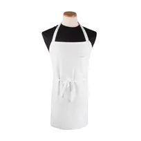 product of Chef Revival BIAWH Bib Apron, 32" x 32-1/2" White, Cotton/Poly Blend, Wide Neck Straps, Pen Pocket