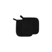 product of Chef Revival CLPT8BKBK-1 Pot Holder, 8" x 8", Square, Flame Resistant, 100% Terry, Black - 1 Pair