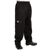 product of Chef Revival P024BK-3X Chef's Pants, 3X Large, Black, Poly/Cotton, Cargo Style, Elastic Waistband