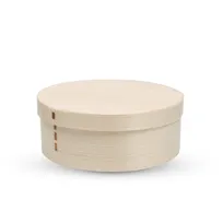 product of Korin BOX-WA-002-13 Take Out Container, 5-1/4" Diameter x 2" Height, Round Lidded Wood, Natural