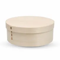 product of Korin BOX-WA-002-15 Disposable Wooden Lidded Round Box, 6"Dia x 2"H, 10pc/Pack - 12/Pack