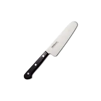 product of Korin HMI-MOCH-120 Child Knife, 4-3/4" (12cm) 50/50 Edge, Molybdenum Blade, Black Wood Handle