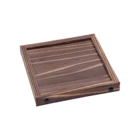 product of Korin IMP-08422 Cedar Square Display Riser, 6"L x 6"W x 1"H, Brown Finish, Holds Up to 4" Height