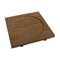 product of Korin IMP-08434 Display Riser, Square Wood Base 7"x7"x4.8" with 5-3/4" Indentation, Brown Finish