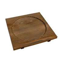 product of Korin IMP-08435 Wooden Display Riser, 8-1/4" L x 8-1/4" W x 4⅘" H, Brown Finish, 6-1/2", Up to 4" Height