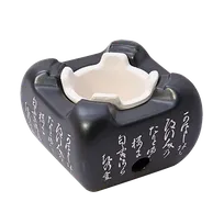 product of Korin KON-106 Japanese Grill, 5-1/2"L x 5-1/2"W x 4"H, Square, Clay, Black