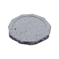 product of Korin KON-909 Lava Stone Plate - 6-1/2"L x 6-1/2"W x 1/2"H, Round Fuji Finish, Chafing Dish Accessory
